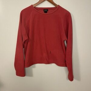 Alps Fleece Sweater Red Pocket Woman Size L